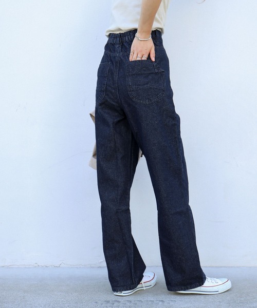 Fashion Letter(ファッションレター)の「ストレートデニムパンツ(デニムパンツ・レディース・ネイビー/ブルー/ワンウォッシュ・LL/3L/4L/M/L)」の8枚目の写真