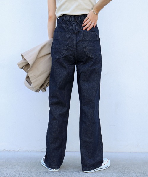Fashion Letter(ファッションレター)の「ストレートデニムパンツ(デニムパンツ・レディース・ネイビー/ブルー/ワンウォッシュ・LL/3L/4L/M/L)」の9枚目の写真