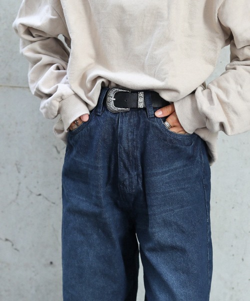 Fashion Letter(ファッションレター)の「ストレートデニムパンツ(デニムパンツ・レディース・ネイビー/ブルー/ワンウォッシュ・LL/3L/4L/M/L)」の19枚目の写真