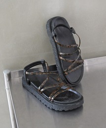 ナローストラッププラットフォームサンダル