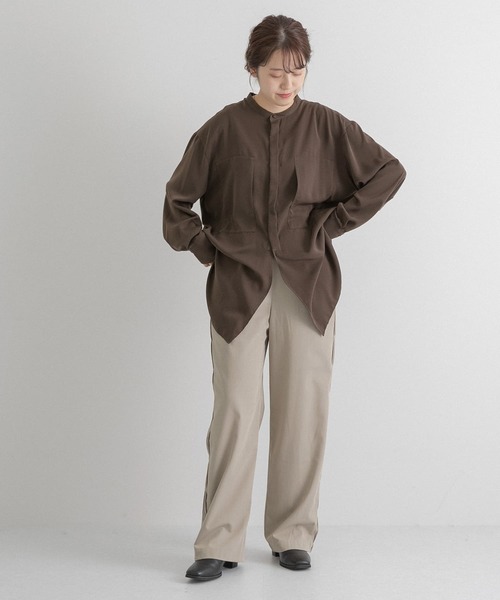 LAATO（ラート）の「BAND COLLAR SLIT BLOUSE（シャツ/ブラウス・レディース・ベージュ/ブラウン・FREE）」の19枚目の写真