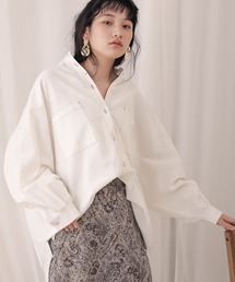 Bab | 【WEB限定】コットンリネン太ステッチビッグシャツ(シャツ/ブラウス)