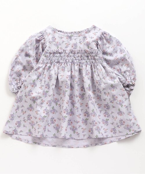 apres les cours（アプレレクール）の「花柄ギャザースリーブチュニック（チュニック・キッズ・レモンイエロー/ラベンダー・110/120/90/130/80/100/140）」の2枚目の写真