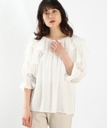 LOWRYS FARM | フロントラッフルブラウス５Ｓ　941155(シャツ/ブラウス)