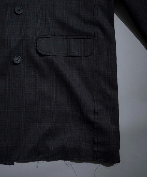 MAISON SPECIAL（メゾンスペシャル）の「《ユニセックスアイテム》【COLLABORATION ITEM】DAL/ダル カットオフピークドラペルプライムオーバーダブルテーラードジャケット 【MAISON SPECIAL/メゾンスペシャル】■セットアップ対応■（テーラードジャケット・メンズ・チャコールグレー/グレー・0/1/2）」の11枚目の写真