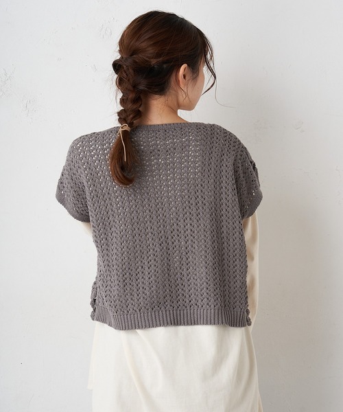 PUAL CE CIN（ピュアルセシン）の「ボタニカル カギ針ベスト（ベスト・レディース・ライトベージュ/グレー/アイボリー・FREE）」の8枚目の写真