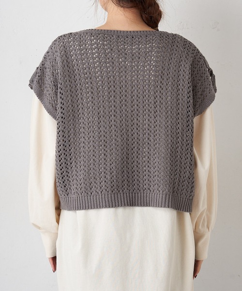 PUAL CE CIN（ピュアルセシン）の「ボタニカル カギ針ベスト（ベスト・レディース・ライトベージュ/グレー/アイボリー・FREE）」の9枚目の写真