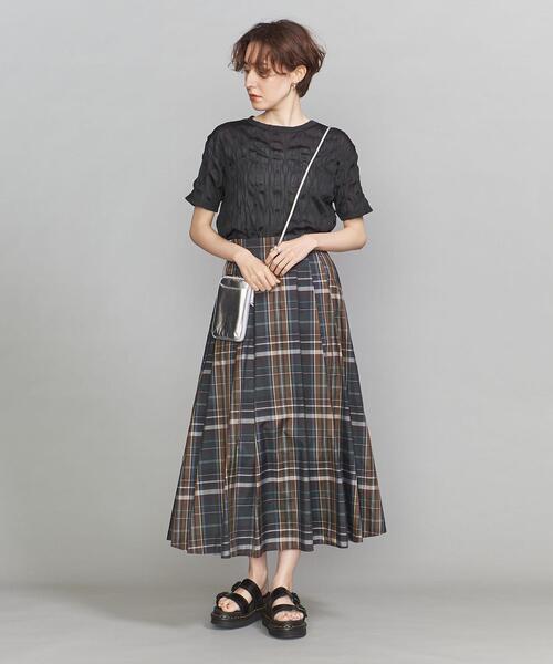 BEAUTY&YOUTH UNITED ARROWS（ビューティーアンドユースユナイテッドアローズ）の「BY ワッシャープリーツシフォンTシャツ（Tシャツ/カットソー・レディース・ホワイト/ブラック/ライラック・FREE）」の11枚目の写真