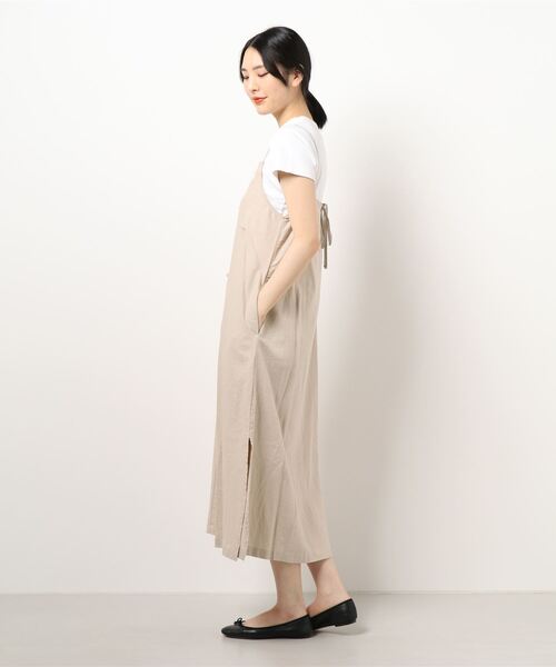 y/m by misato（イムバイミサト）の「チャイナボタンキャミワンピース（ワンピース・レディース・イエロー/ブラウン/ベージュ・FREE）」の7枚目の写真