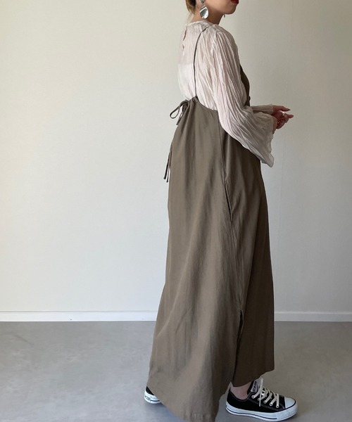 y/m by misato（イムバイミサト）の「チャイナボタンキャミワンピース（ワンピース・レディース・イエロー/ブラウン/ベージュ・FREE）」の19枚目の写真