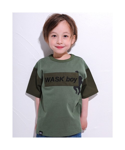 被り心地最高 Wask 袖切り替え ロゴプリント ビッグ 半袖 Tシャツ 100 160cm 配送員設置送料無料 Colaborador Brago Net Br