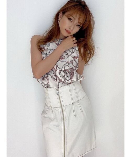 RESEXXY（リゼクシー）の「スカーフ柄ブラウス（シャツ/ブラウス・レディース・ホワイト/ブラック・FREE）」の14枚目の写真