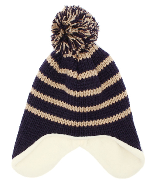 SHIPS(シップス)の「SHIPS KIDS:ボーダー パイロットキャップ(ニットキャップ/ビーニー・キッズ・グレー/ピンク/パープル・ONE SIZE)」の3枚目の写真