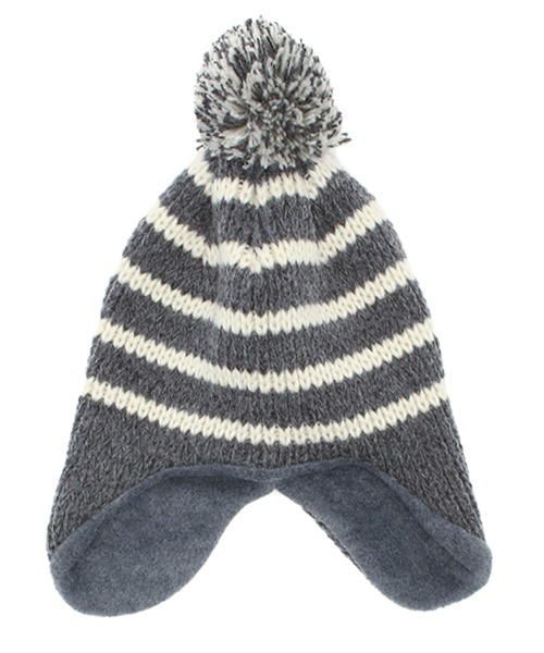 SHIPS(シップス)の「SHIPS KIDS:ボーダー パイロットキャップ(ニットキャップ/ビーニー・キッズ・グレー/ピンク/パープル・ONE SIZE)」の2枚目の写真