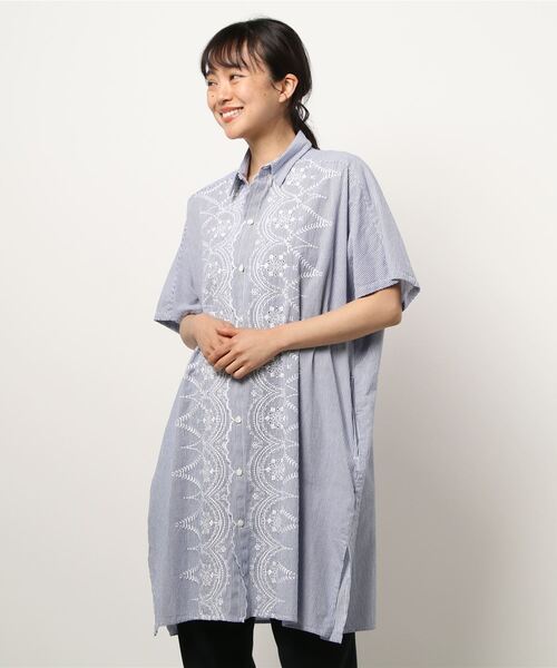 コットンビエラスカラップレース半袖ロングシャツ シャツ ブラウス H A K ハク のファッション通販 Zozotown