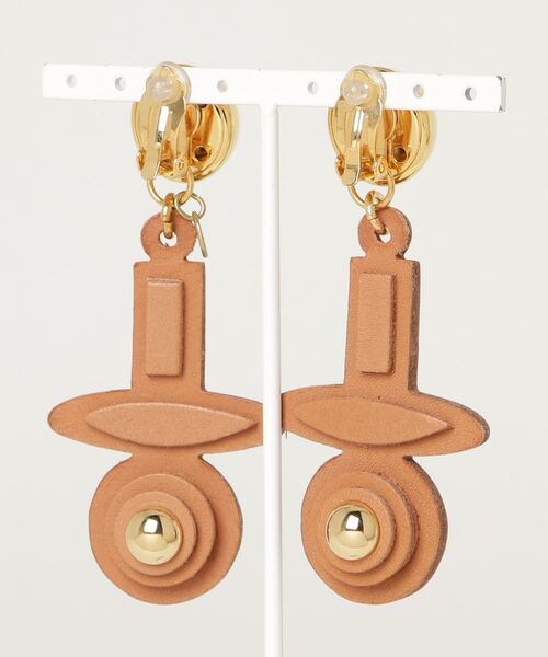 THE Dallas（ザ・ダラス）の「The Dallas/leather dallas earring（イヤリング・レディース・ブラック/キャメル・FREE）」の3枚目の写真