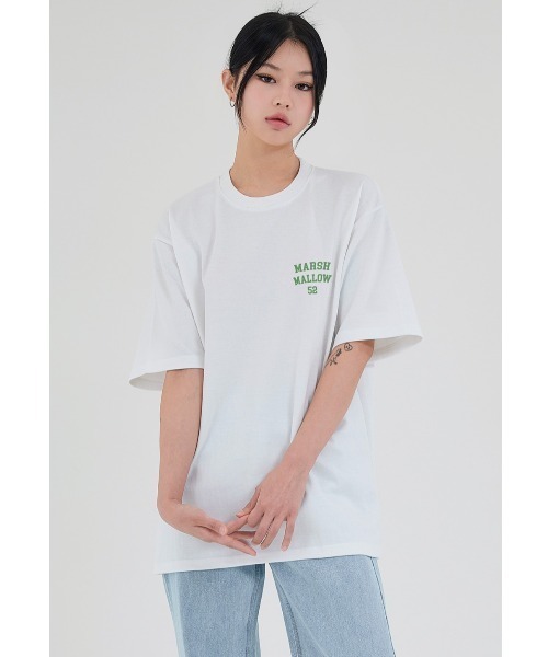ACOVER(オコボ)の「『ACOVER/オコボ』MARSH MALLOW BEAR T-SHIRTS/バックグラフィック アーチベアロゴ 半袖Tシャツ(Tシャツ/カットソー・レディース・ホワイト/ライトブルー/ブラック/イエロー・M)」の9枚目の写真