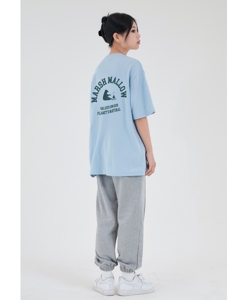 ACOVER(オコボ)の「『ACOVER/オコボ』MARSH MALLOW BEAR T-SHIRTS/バックグラフィック アーチベアロゴ 半袖Tシャツ(Tシャツ/カットソー・レディース・ホワイト/ライトブルー/ブラック/イエロー・M)」の11枚目の写真