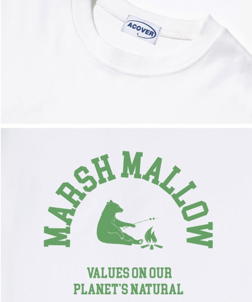 ACOVER(オコボ)の「『ACOVER/オコボ』MARSH MALLOW BEAR T-SHIRTS/バックグラフィック アーチベアロゴ 半袖Tシャツ(Tシャツ/カットソー・レディース・ホワイト/ライトブルー/ブラック/イエロー・M)」の16枚目の写真