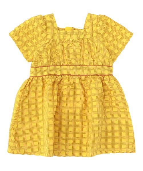 セール イエローチェック 半袖ワンピース ワンピース Moimoln モイモルン のファッション通販 Zozotown