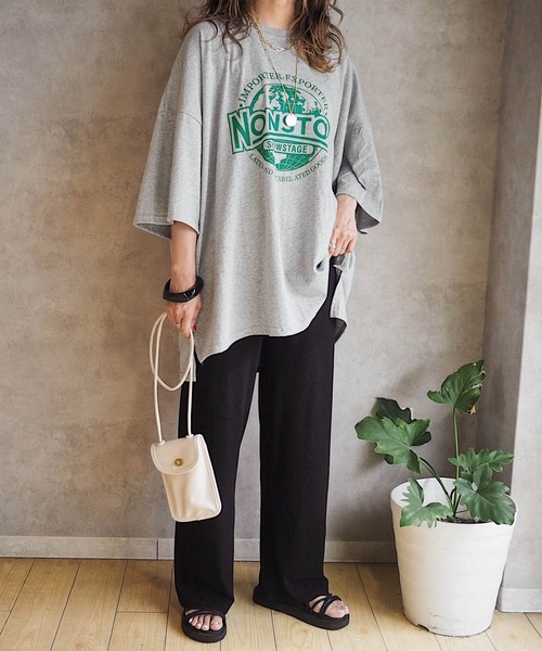 HWG_5（エイチダブルゴー）の「リラックスイージーパンツ（その他パンツ・レディース・ブラック/グレー・FREE）」の2枚目の写真