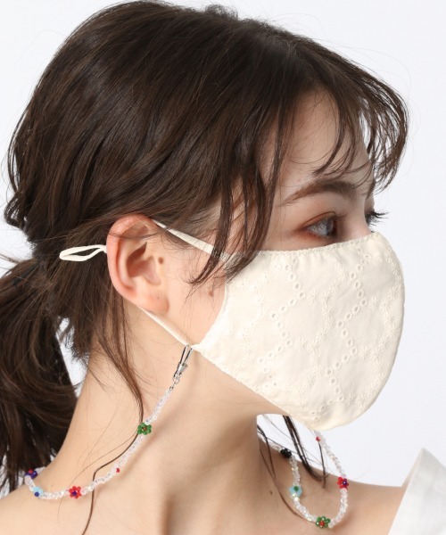 Me%（ミィパーセント）の「レースマスク（マスク・レディース・アイボリー/ベージュ・FREE）」の2枚目の写真