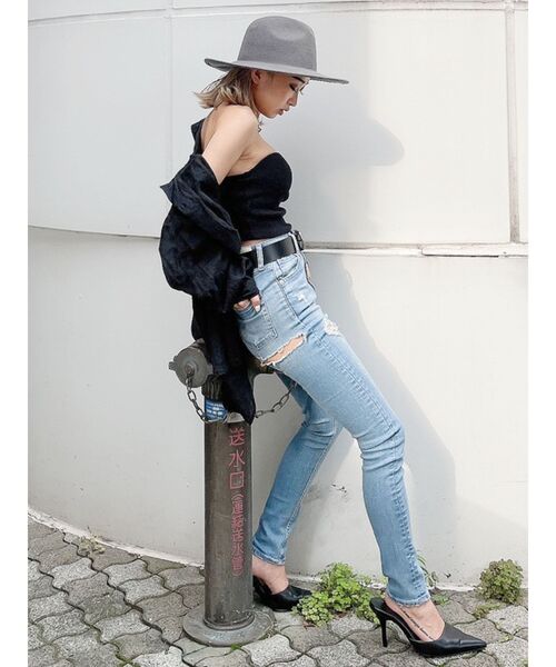 GYDA（ジェイダ）の「シースルーオーバーシャツ（シャツ/ブラウス・レディース・ブラック/ベージュ/オフホワイト・FREE）」の8枚目の写真