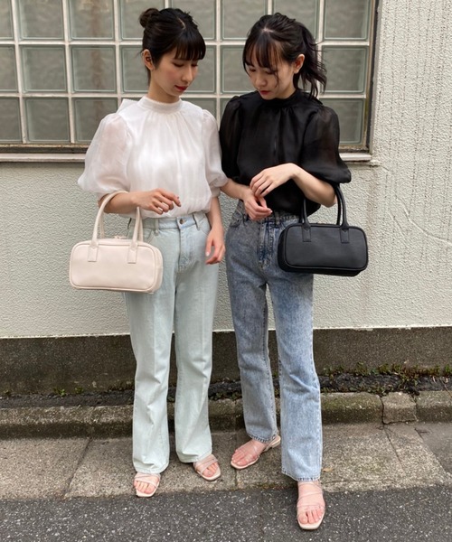 one after another NICE CLAUP(ワンアフターアナザーナイスクラップ)の「バックリボンオーガンジーブラウス(シャツ/ブラウス・レディース・ブラック/ベージュ/オフホワイト/ブルー系その他・FREE)」の20枚目の写真