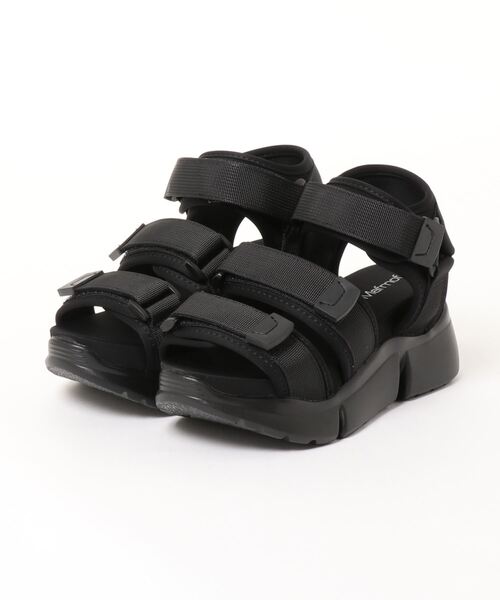 SUNNY ROOM（サニールーム）の「【厚底】3本ベルトスニーカーサンダル 473（サンダル・レディース・ブラック/ブラック×ホワイト/ダークブラウン・M/LL/S/L）」の2枚目の写真