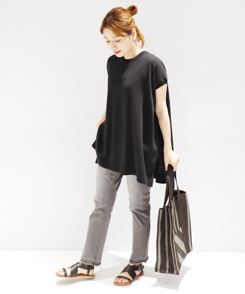 JOURNAL STANDARD(ジャーナルスタンダード)の「ハイツイストコットンノースリーブチュニック◆(ニット/セーター・レディース・ブラック/グレー/サックスブルー・FREE)」の14枚目の写真