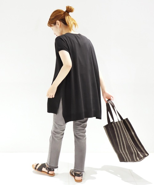 JOURNAL STANDARD(ジャーナルスタンダード)の「ハイツイストコットンノースリーブチュニック◆(ニット/セーター・レディース・ブラック/グレー/サックスブルー・FREE)」の10枚目の写真