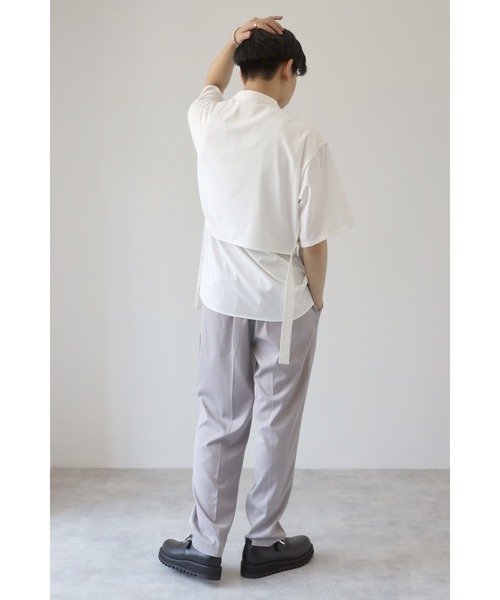 CREARE -LINO-(クレアーレリノ)の「ベルト付き1タック セミワイドスラックスパンツ(スラックス・メンズ・ブラック/グレー/グレイッシュベージュ・M/L)」の12枚目の写真