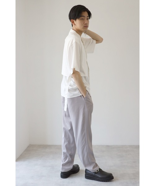 CREARE -LINO-(クレアーレリノ)の「ベルト付き1タック セミワイドスラックスパンツ(スラックス・メンズ・ブラック/グレー/グレイッシュベージュ・M/L)」の13枚目の写真