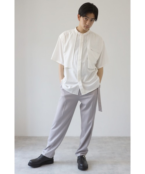 CREARE -LINO-(クレアーレリノ)の「ベルト付き1タック セミワイドスラックスパンツ(スラックス・メンズ・ブラック/グレー/グレイッシュベージュ・M/L)」の10枚目の写真