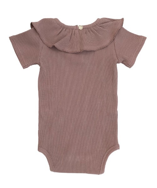 Aenak （アエナック）の「【Aenak/アエナック】半袖フリルリブロンパース（ロンパース・キッズ・パープル系その他/アイボリー/グレー/サーモンピンク/ベージュ・70/90/60/80）」の9枚目の写真