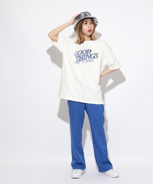 PBLIM（ページボーイリム）の「【PAGEBOYLIM】サテンロゴT（Tシャツ/カットソー・レディース・オフホワイト/グリーン・MEDIUM/LARGE）」の8枚目の写真