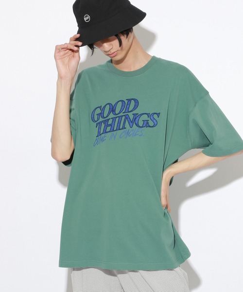 PBLIM（ページボーイリム）の「【PAGEBOYLIM】サテンロゴT（Tシャツ/カットソー・レディース・オフホワイト/グリーン・MEDIUM/LARGE）」の9枚目の写真