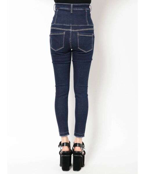 EMODA（エモダ）の「クラッシュアップハイウエストパギンス（デニムパンツ・レディース・インディゴブルー/ライトブルー・SMALL/X-SMALL/MEDIUM）」の8枚目の写真