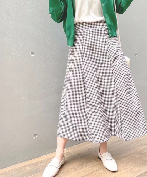 ABITOKYO(アビトーキョー)の「ギンガムチェックAラインフレアスカート(スカート・レディース・ブラック/レッド/イエロー系その他/グリーン/ブルー/ネイビー/ブラウン・S/M/L)」の3枚目の写真