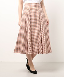 ギンガムチェックAラインフレアスカート