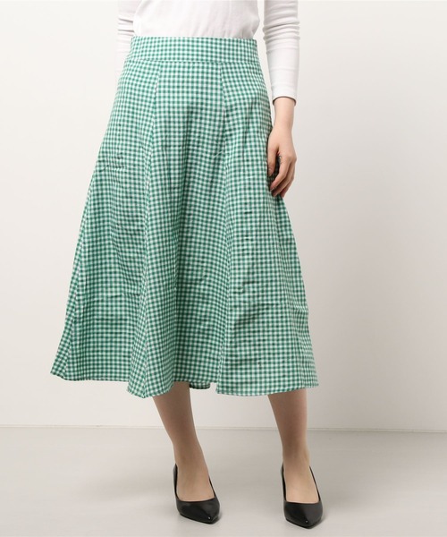 ABITOKYO(アビトーキョー)の「ギンガムチェックAラインフレアスカート(スカート・レディース・ブラック/レッド/イエロー系その他/グリーン/ブルー/ネイビー/ブラウン・S/M/L)」の4枚目の写真