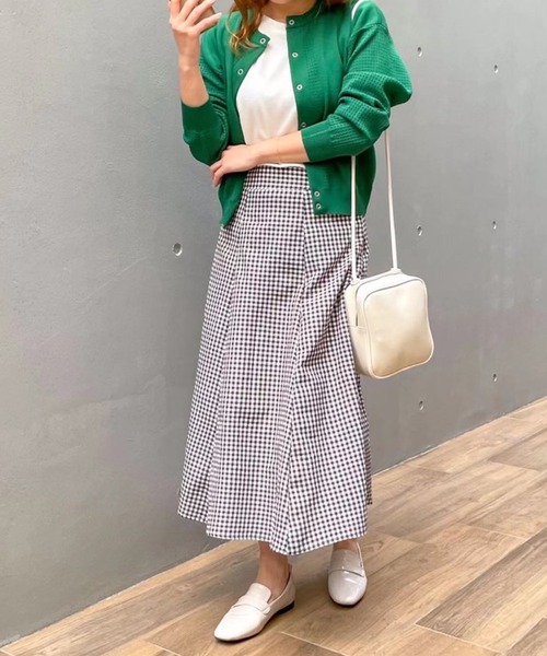 ABITOKYO(アビトーキョー)の「ギンガムチェックAラインフレアスカート(スカート・レディース・ブラック/レッド/イエロー系その他/グリーン/ブルー/ネイビー/ブラウン・S/M/L)」の9枚目の写真