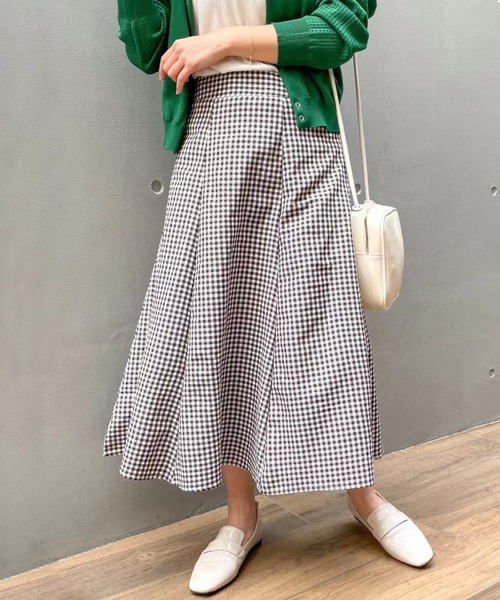 ABITOKYO(アビトーキョー)の「ギンガムチェックAラインフレアスカート(スカート・レディース・ブラック/レッド/イエロー系その他/グリーン/ブルー/ネイビー/ブラウン・S/M/L)」の10枚目の写真