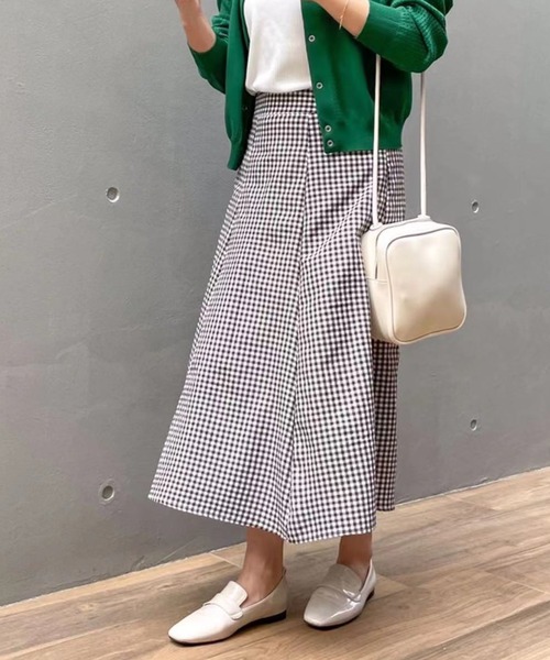 ABITOKYO(アビトーキョー)の「ギンガムチェックAラインフレアスカート(スカート・レディース・ブラック/レッド/イエロー系その他/グリーン/ブルー/ネイビー/ブラウン・S/M/L)」の12枚目の写真