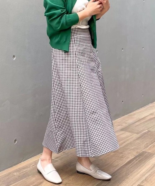 ABITOKYO(アビトーキョー)の「ギンガムチェックAラインフレアスカート(スカート・レディース・ブラック/レッド/イエロー系その他/グリーン/ブルー/ネイビー/ブラウン・S/M/L)」の13枚目の写真
