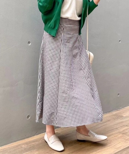ABITOKYO(アビトーキョー)の「ギンガムチェックAラインフレアスカート(スカート・レディース・ブラック/レッド/イエロー系その他/グリーン/ブルー/ネイビー/ブラウン・S/M/L)」の14枚目の写真