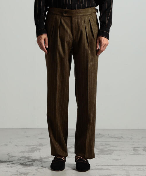 セール】ウールフランネル サイドアジャスタートラウザーズ FOX