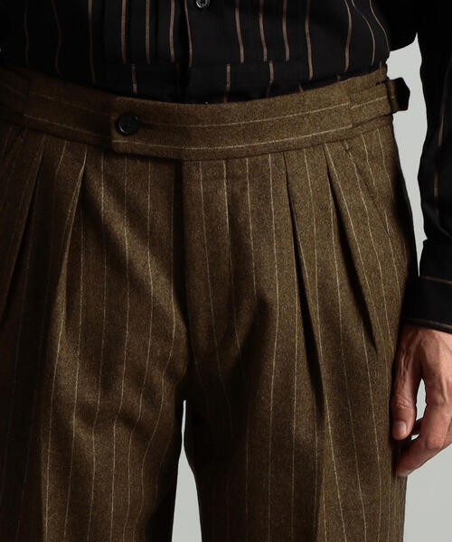 セール】ウールフランネル サイドアジャスタートラウザーズ FOX