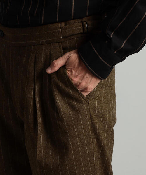 セール】ウールフランネル サイドアジャスタートラウザーズ FOX