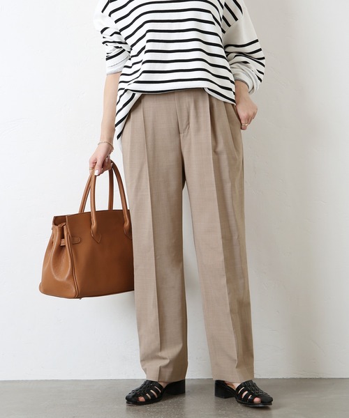 JOURNAL STANDARD（ジャーナルスタンダード）の「TW2タックスラックスパンツ◆（スラックス・レディース・ブラック/ベージュ・36/38）」の2枚目の写真